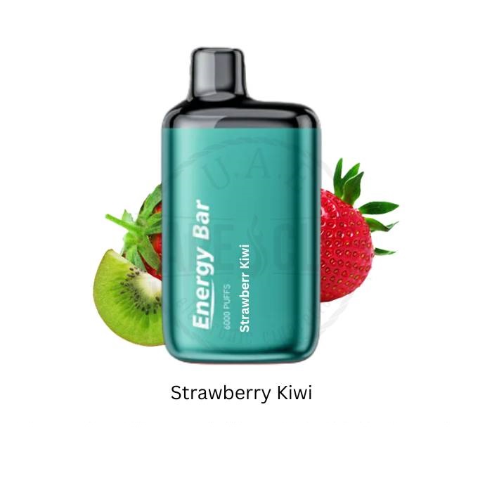 پاد یکبار مصرف توتفرنگی کیوی انرژی بار(۶۰۰۰ پاف، باتری قابل شارژ) | ENERGY BAR Strawberry Kiwi Disposable Vape